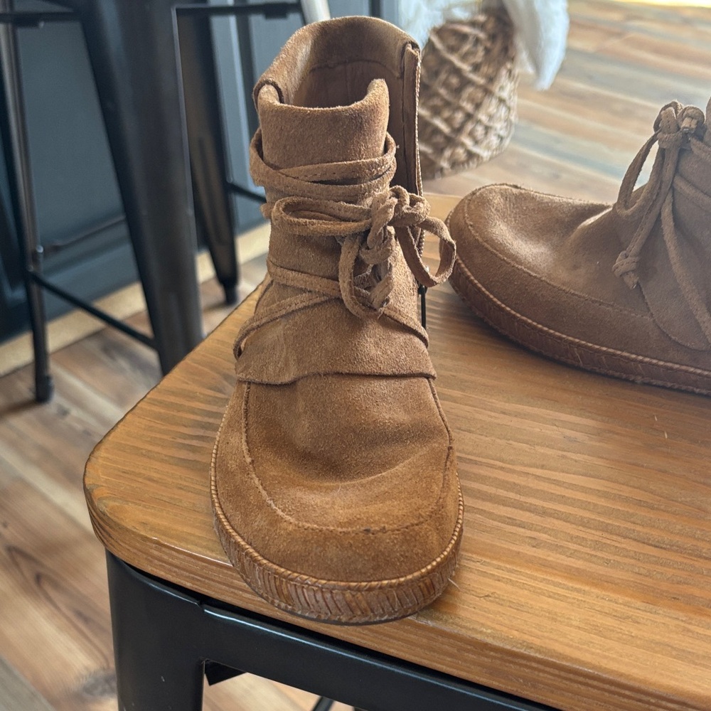 UGG Tan Suede Wrap Boots - Picture 5 of 6